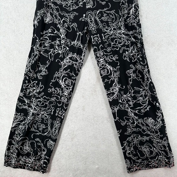 Soft Surroundings Pull On Pants Womens LG Rayon Sequin Hem Fold Over Waist 27890 - Picture 4 of 11